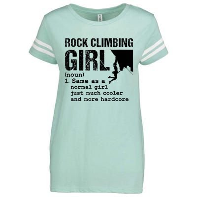 Rock Climbing Girl Definition Mountain Climber Bouldering Enza Ladies Jersey Football T-Shirt