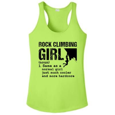 Rock Climbing Girl Definition Mountain Climber Bouldering Ladies PosiCharge Competitor Racerback Tank