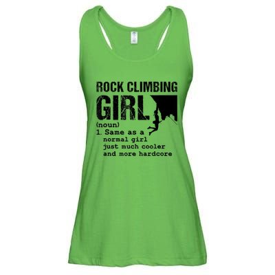 Rock Climbing Girl Definition Mountain Climber Bouldering Ladies Essential Flowy Tank