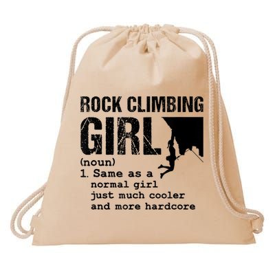 Rock Climbing Girl Definition Mountain Climber Bouldering Drawstring Bag