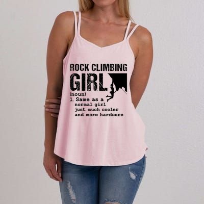 Rock Climbing Girl Definition Mountain Climber Bouldering Women's Strappy Tank