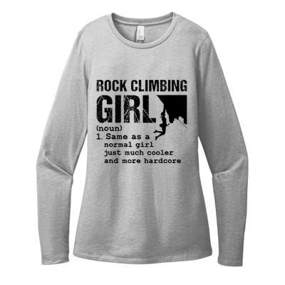 Rock Climbing Girl Definition Mountain Climber Bouldering Womens CVC Long Sleeve Shirt