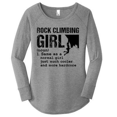 Rock Climbing Girl Definition Mountain Climber Bouldering Women's Perfect Tri Tunic Long Sleeve Shirt