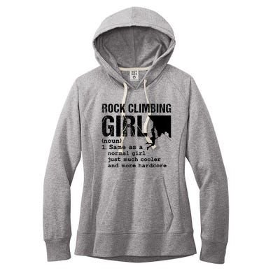 Rock Climbing Girl Definition Mountain Climber Bouldering Women's Fleece Hoodie