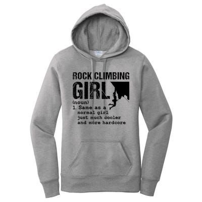 Rock Climbing Girl Definition Mountain Climber Bouldering Women's Pullover Hoodie