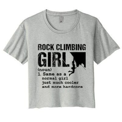 Rock Climbing Girl Definition Mountain Climber Bouldering Women's Crop Top Tee