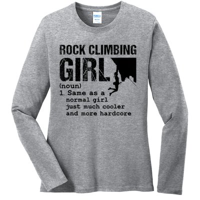 Rock Climbing Girl Definition Mountain Climber Bouldering Ladies Long Sleeve Shirt