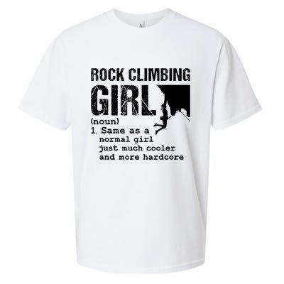 Rock Climbing Girl Definition Mountain Climber Bouldering Sueded Cloud Jersey T-Shirt