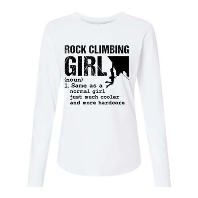 Rock Climbing Girl Definition Mountain Climber Bouldering Womens Cotton Relaxed Long Sleeve T-Shirt