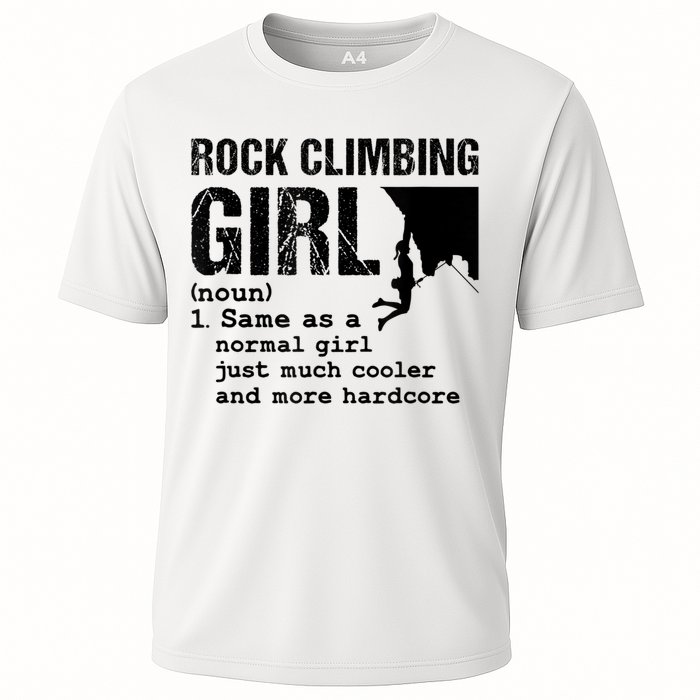 Rock Climbing Girl Definition Mountain Climber Bouldering Cooling Performance Crew T-Shirt