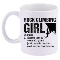 Rock Climbing Girl Definition Mountain Climber Bouldering 11oz C Handle Ceramic Mug