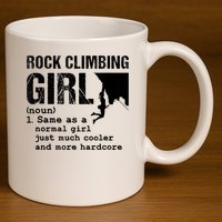 Rock Climbing Girl Definition Mountain Climber Bouldering 11oz C Handle Ceramic Mug