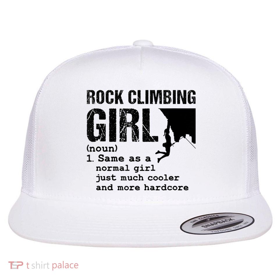 Rock Climbing Girl Definition Mountain Climber Bouldering Flatbill Hat