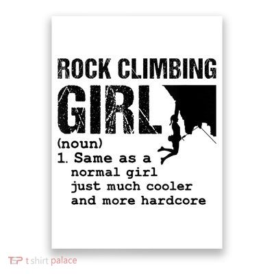 Rock Climbing Girl Definition Mountain Climber Bouldering Poster