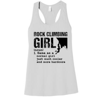 Rock Climbing Girl Definition Mountain Climber Bouldering Women's Racerback Tank