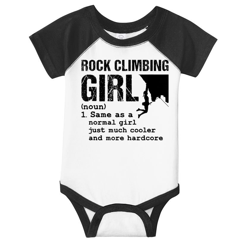 Rock Climbing Girl Definition Mountain Climber Bouldering Infant Baby Jersey Bodysuit