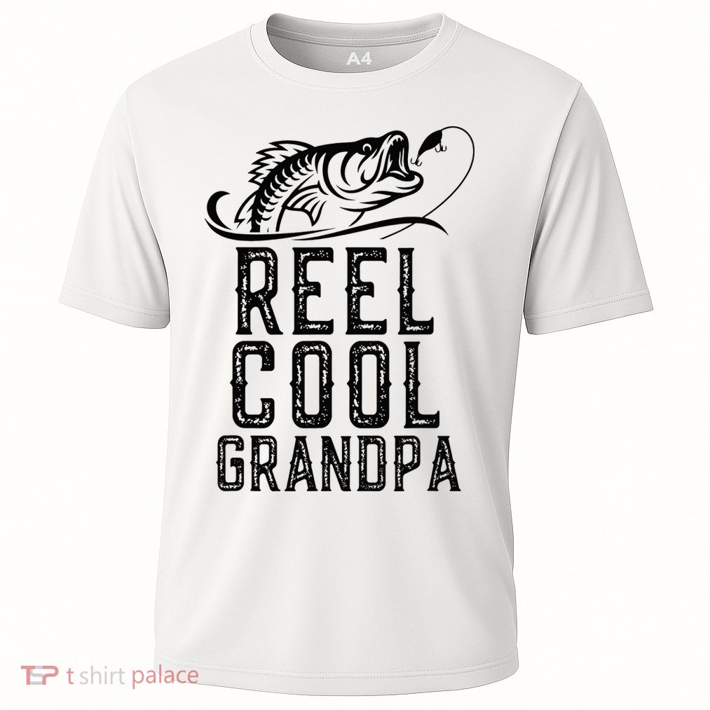 Reel Cool Grandpa Fishing Fisherman Funny Retro Performance Shirt