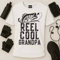 Reel Cool Grandpa Fishing Fisherman Funny Retro Cooling Performance Crew T-Shirt