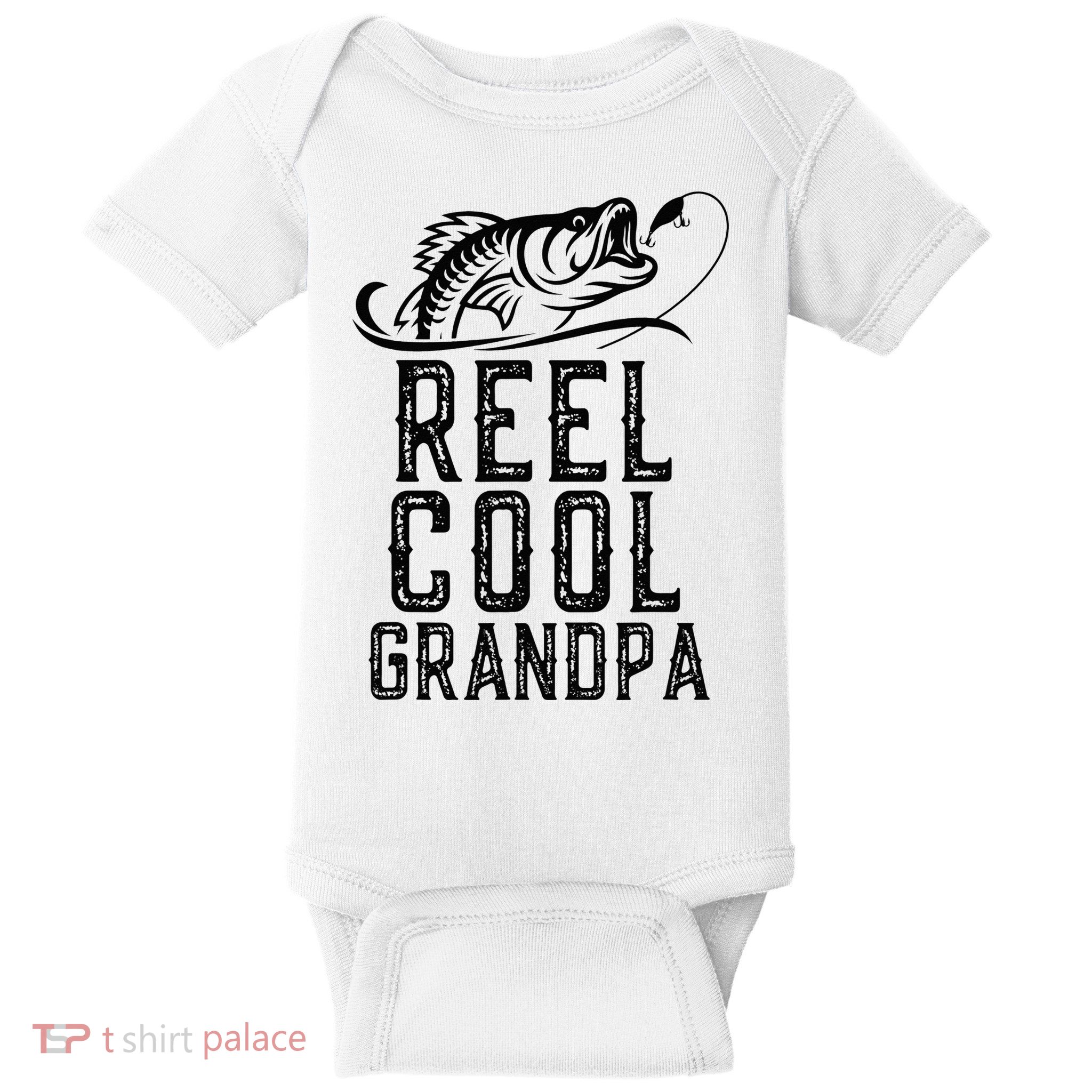 Reel Cool Grandpa Fishing Fisherman Funny Retro Baby Bodysuit