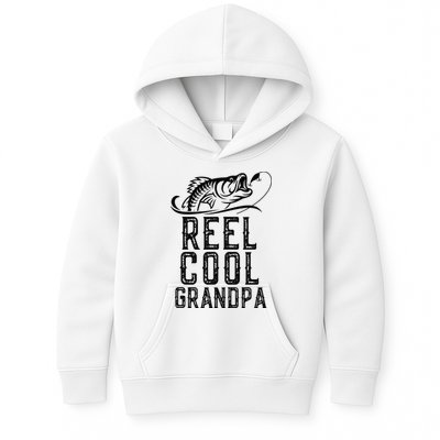 Reel Cool Grandpa Fishing Fisherman Funny Retro Kids Hoodie