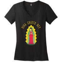 Roman Catholic Gift Our Lady Of Guadalupe Women's V-Neck T-Shirt