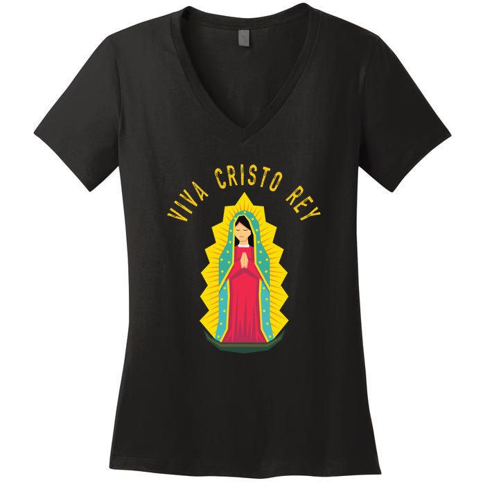 Roman Catholic Gift Our Lady Of Guadalupe Women's V-Neck T-Shirt