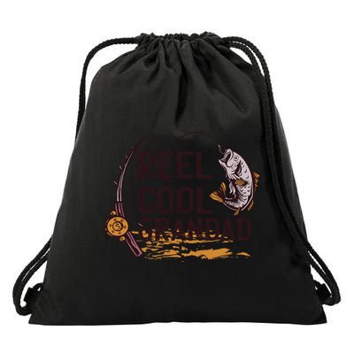 Reel Cool Grandpa Fishing Grandad Father's Day Gift Drawstring Bag