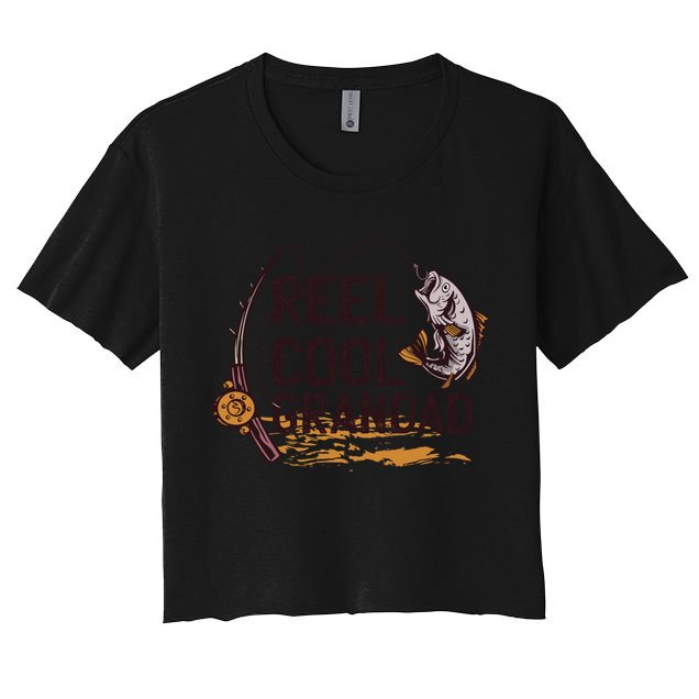 Reel Cool Grandpa Fishing Grandad Father's Day Gift Crop Top