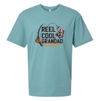 Reel Cool Grandpa Fishing Grandad Father's Day Gift Sueded Cloud Jersey T-Shirt