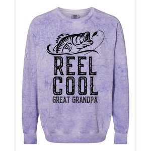 Reel Cool Great Grandpa Fishing Fisherman Funny Retro Colorblast Crewneck Sweatshirt