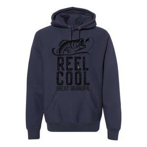 Reel Cool Great Grandpa Fishing Fisherman Funny Retro Premium Hoodie