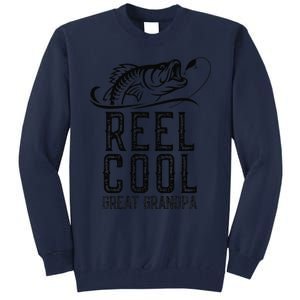 Reel Cool Great Grandpa Fishing Fisherman Funny Retro Tall Sweatshirt