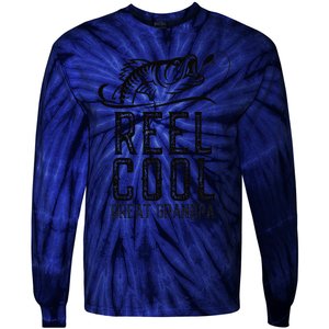 Reel Cool Great Grandpa Fishing Fisherman Funny Retro Tie-Dye Long Sleeve Shirt