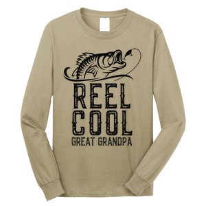 Reel Cool Great Grandpa Fishing Fisherman Funny Retro Long Sleeve Shirt