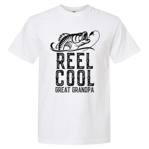 Reel Cool Great Grandpa Fishing Fisherman Funny Retro Garment-Dyed Heavyweight T-Shirt