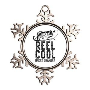 Reel Cool Great Grandpa Fishing Fisherman Funny Retro Metallic Star Ornament