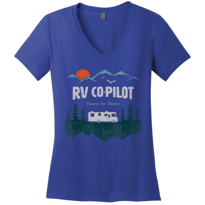 Rv Cocool Giftpilot Camping Gift Motorhome Travel Vacation Gift Women's V-Neck T-Shirt