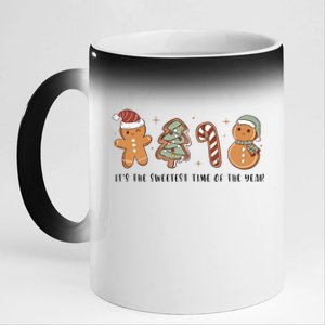 Retro Christmas Gingerbread Cookie Sweetest Time Of The Year 11oz Black Color Changing Mug