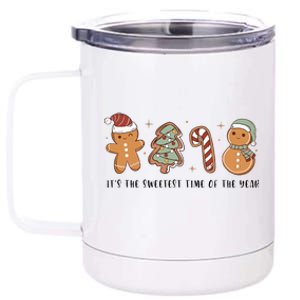 Retro Christmas Gingerbread Cookie Sweetest Time Of The Year 12 oz Stainless Steel Tumbler Cup