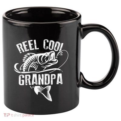 Reel Cool Grandpa Vintage Fishing Funny Grandpa Fisherman 11oz C Handle Ceramic Mug