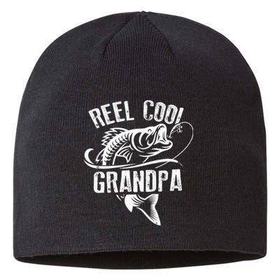 Reel Cool Grandpa Vintage Fishing Funny Grandpa Fisherman Sustainable Beanie