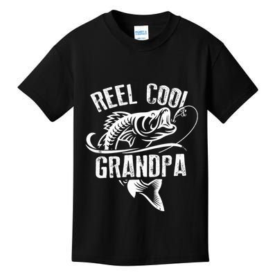 Reel Cool Grandpa Vintage Fishing Funny Grandpa Fisherman Kids T-Shirt