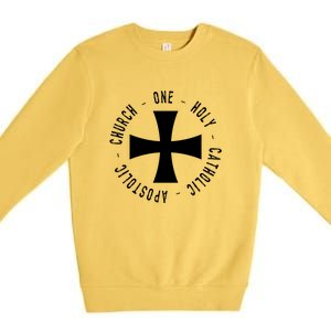 Roman Catholic Gift One Holy Apostolic Church Premium Crewneck Sweatshirt