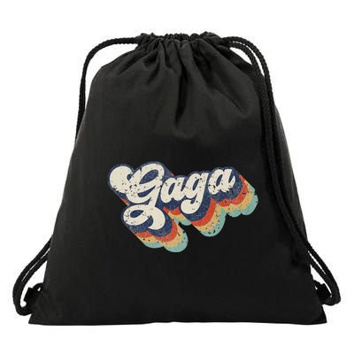 Retro Cute Gaga For Grandma Best Gaga Ever MotherS Day Drawstring Bag