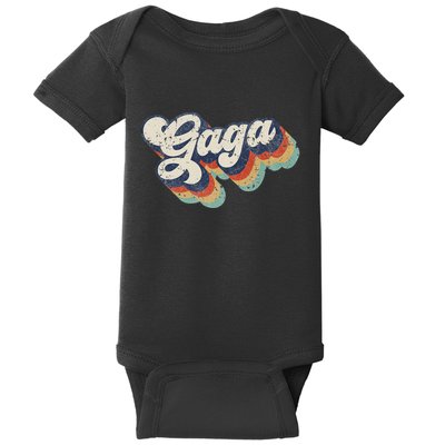 Retro Cute Gaga For Grandma Best Gaga Ever MotherS Day Baby Bodysuit