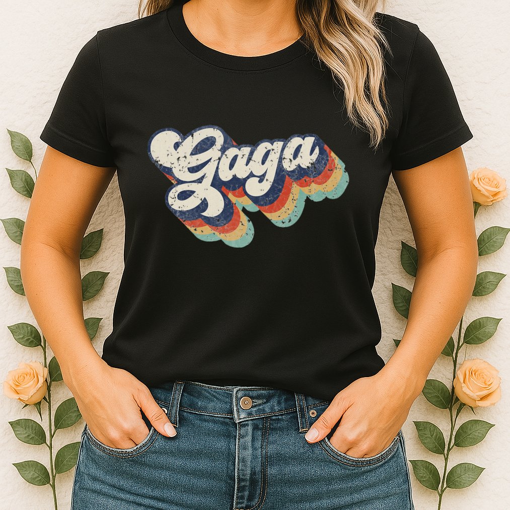 Retro Cute Gaga For Grandma Best Gaga Ever MotherS Day Womens T-Shirt