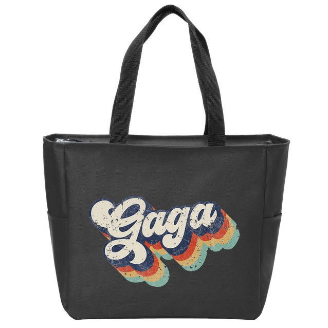 Retro Cute Gaga For Grandma Best Gaga Ever MotherS Day Zip Tote Bag