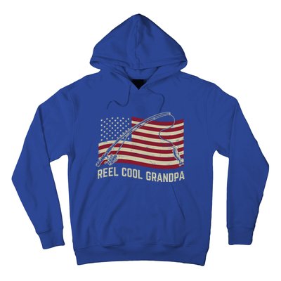 Reel Cool Grandpa American Flag Fishing Rod Cute Gift Hoodie