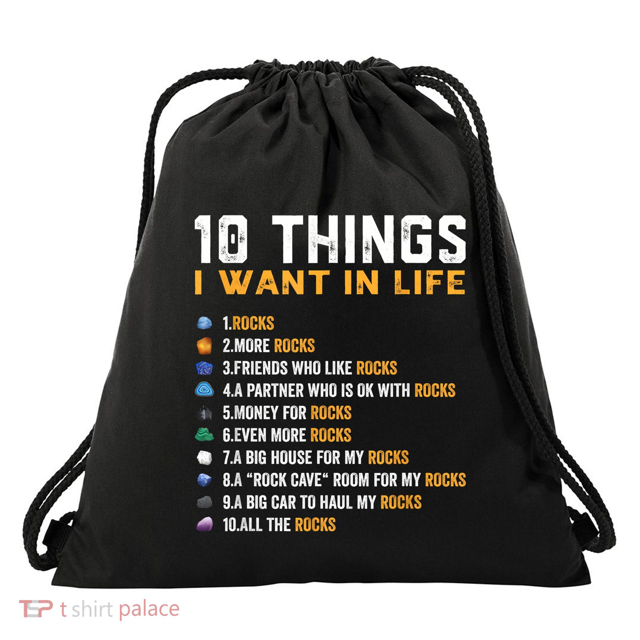 Rock Collector Geologist Joke For Geode Hunter Rockhounding Drawstring Bag