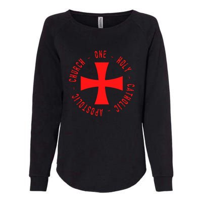 Roman Catholic Gift One Holy Apostolic Church Womens California Wash Sweatshirt